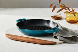 Le Creuset Signature Deep Round Grill 9.75" - Deep Teal